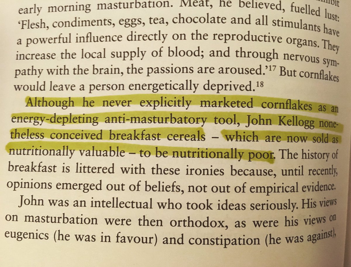 Reading Breakfast is a dangerous Meal by Terence Kealey. For anyone who eats cereal food for thought 😜