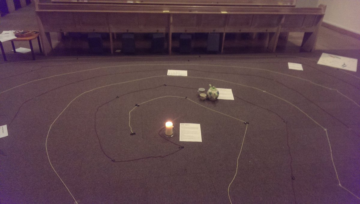 DaisyEBlack's tweet photo. #GMSPlaces @womenwhowalknet  Inspired by the conference &amp; grass labyrinth to do a prayer labyrinth for church.'It's further than you think'. https://t.co/rDyfUYliD8