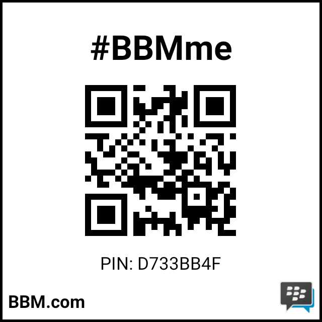 رمز PIN لـ#BBMme: D733BB4F
pin.bbm.com/D733BB4F