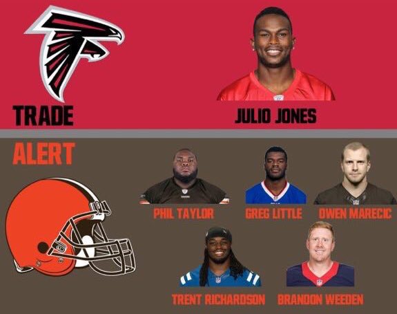 SN_Ohio's tweet photo. Fact of the Day: The Browns traded down in the draft instead of taking Julio Jones; this is what they got instead: https://t.co/XGY1y0uNC3