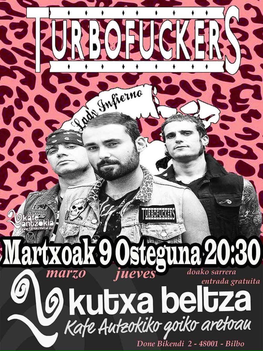 Turbo_Fuckers's tweet image. próx.show en Kutxa Beltza (sala de arriba) Kafe Antzokia Jueves 09/03 Gratis. Osteguna - 20:30 - Goiko aretoa - Doako sarrera