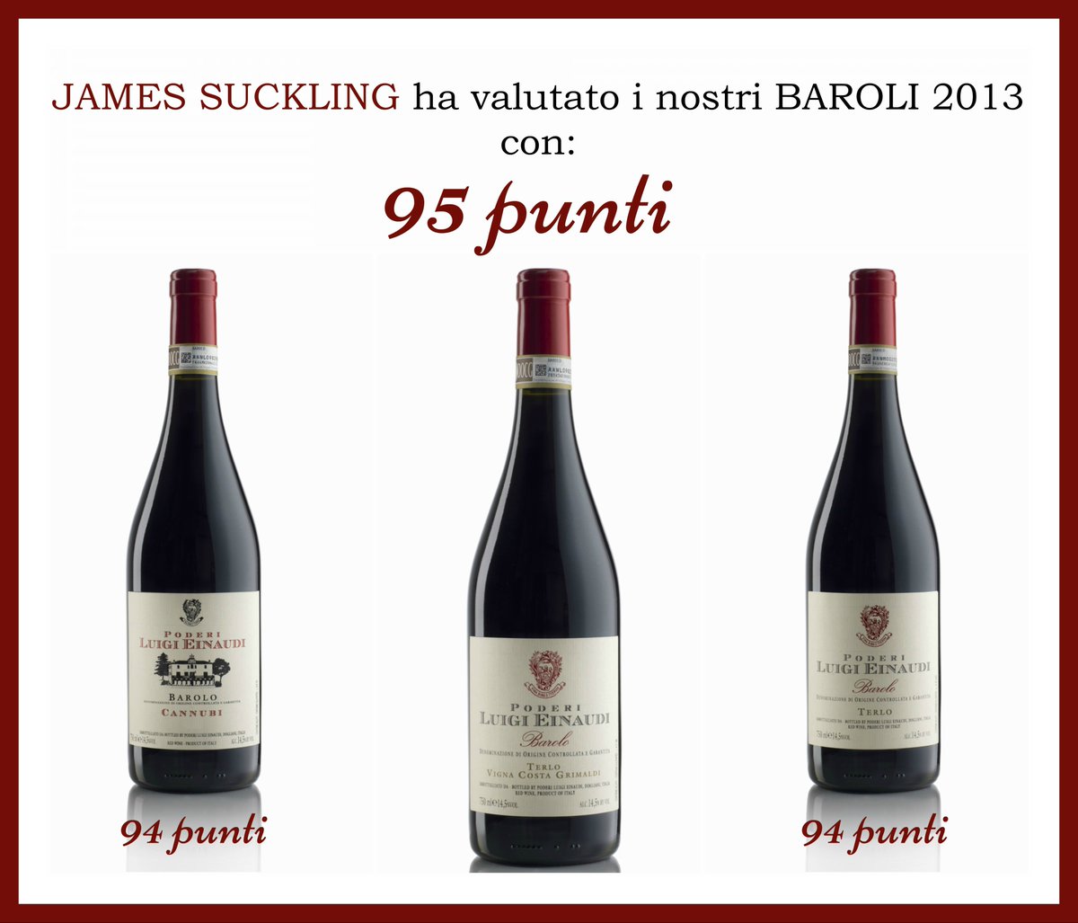 94 e 95 punti ottenuti <a href="/JamesSuckling/">James Suckling</a> sui #baroli!
#barolo #einaudi #poderieinaudi #cantinaeinaudi #dogliani