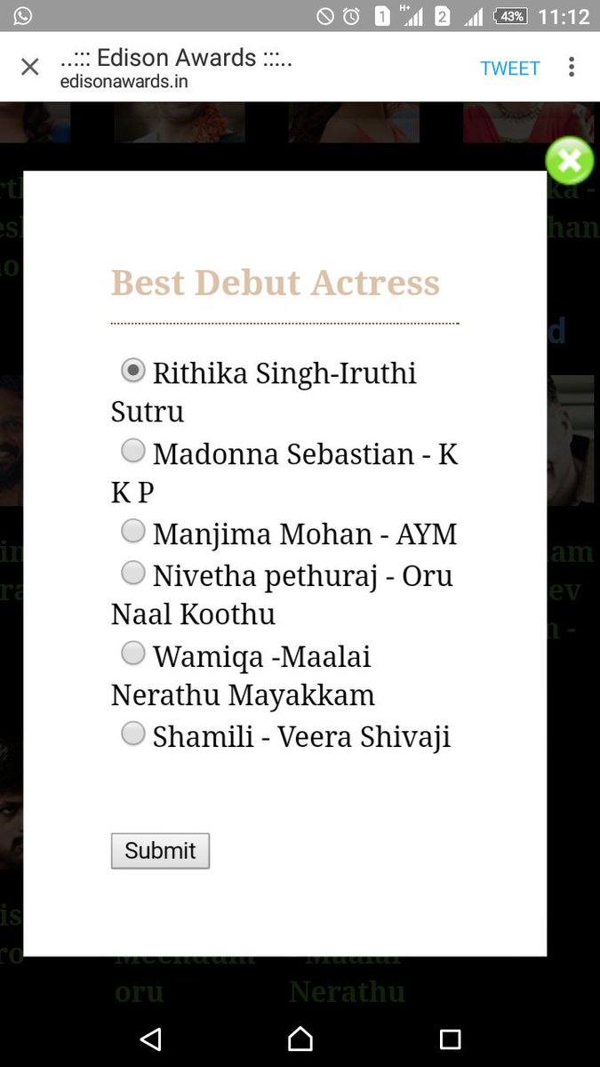vjbhary's tweet photo. @HbkRitika I will always Support my #THALAIVI @ritika_offl
Casted Vote for Ritika for Best Debut Actress of #Edisson Awards https://t.co/g4JS92GWd5