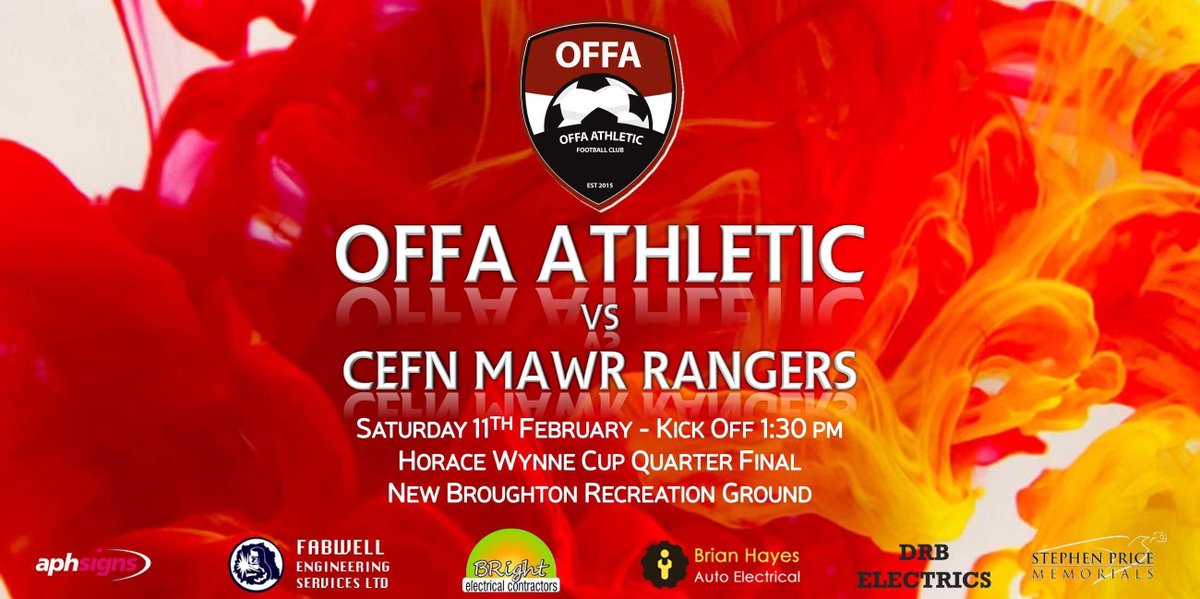 🗓 This Saturday we host @CefnRangers in the last 8 of the #NEWFA Horace Wynne Cup