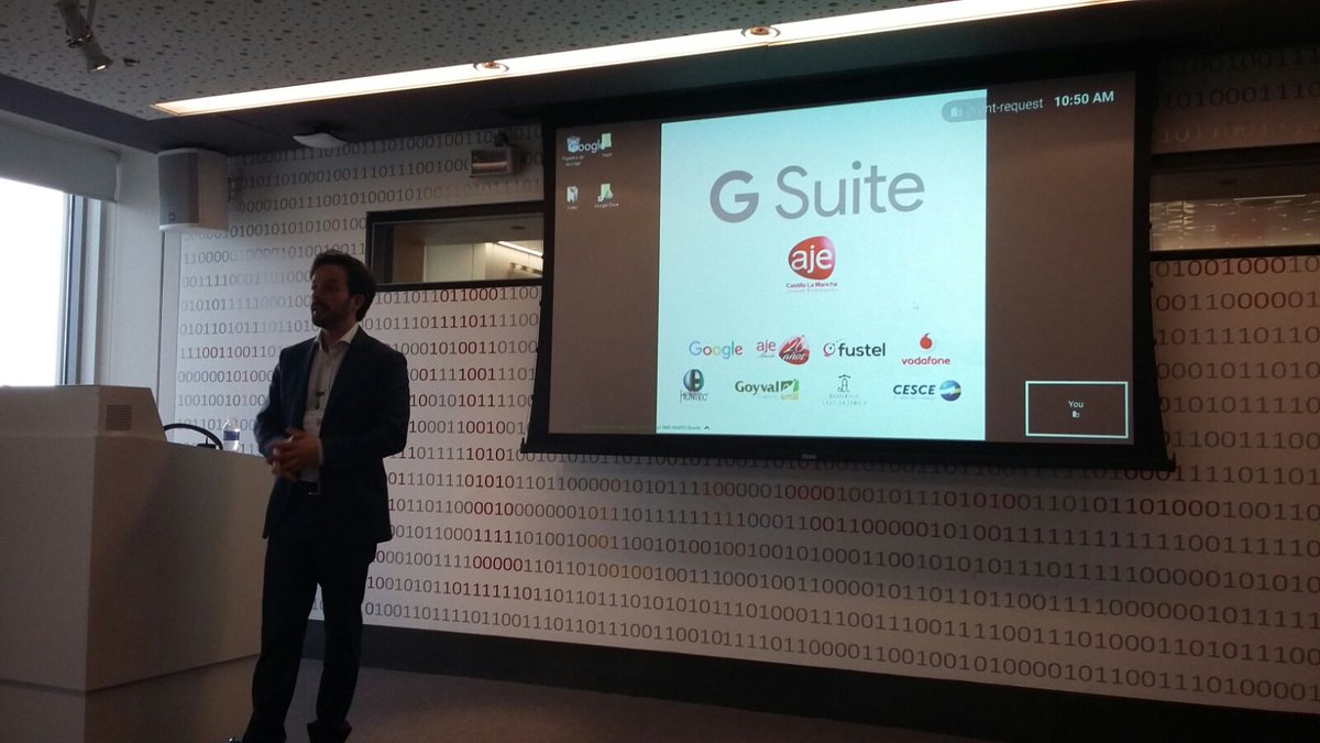 cesce_es's tweet photo. Hoy nos hemos acercado a @GoogleES para colaborar en la I Edición G-Suite Google que organiza @AJECLM. Comienzan Jorge García y @Guijarrojl. https://t.co/xQSUkvfXWK