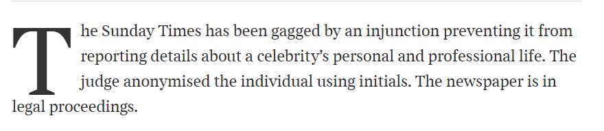 pressgazette's tweet image. Interesting snippet from yesterday&apos;s Sunday Times #injunctions
