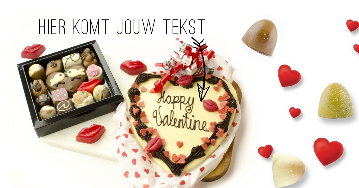 Maak je cadeau voor #Valentijnsdag extra persoonlijk en laat er een leuke tekst opzetten. #valentijn #cadeautip #cadeau #chocolade