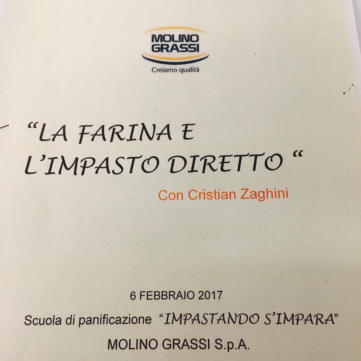 toccodizenzero's tweet photo. Oggi scuola al #MolinoGrassi una full immersion dedicata a farina e impasto diretto con Cristian Zaghini https://t.co/n2oiG5hOea
