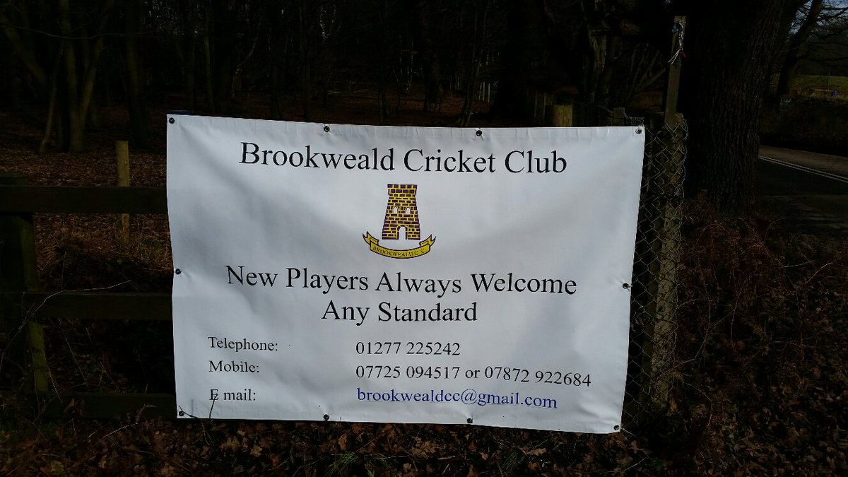brookwealdcc's tweet photo. Pre season nets starting soon and new players always welcome.  Thanks Top Signs for the new banner. https://t.co/VfTMMBtNPj