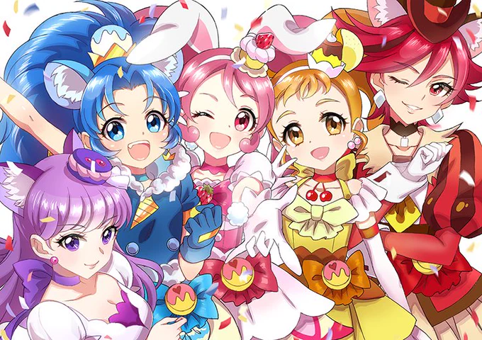 キラプリ五人組✨pixivに壁紙サイズをアップしたのでよければどうぞ～https://t.co/l90nLpgxWg 