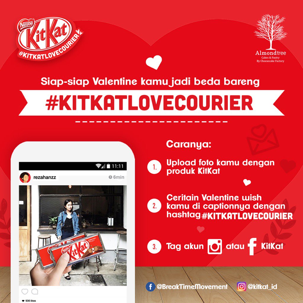 Patricia Devina (@pattdevdex) on Twitter photo Yuk share Valentine wish kalian dengan #KitKatLoveCourier. Check <a href="/KitKat_ID/">sabar surahmi</a> buat tau lebih lanjut caranya ya! 💖 Yuk share Valentine wish kalian dengan #KitKatLoveCourier. Check <a href="/KitKat_ID/">sabar surahmi</a> buat tau lebih lanjut caranya ya! 💖