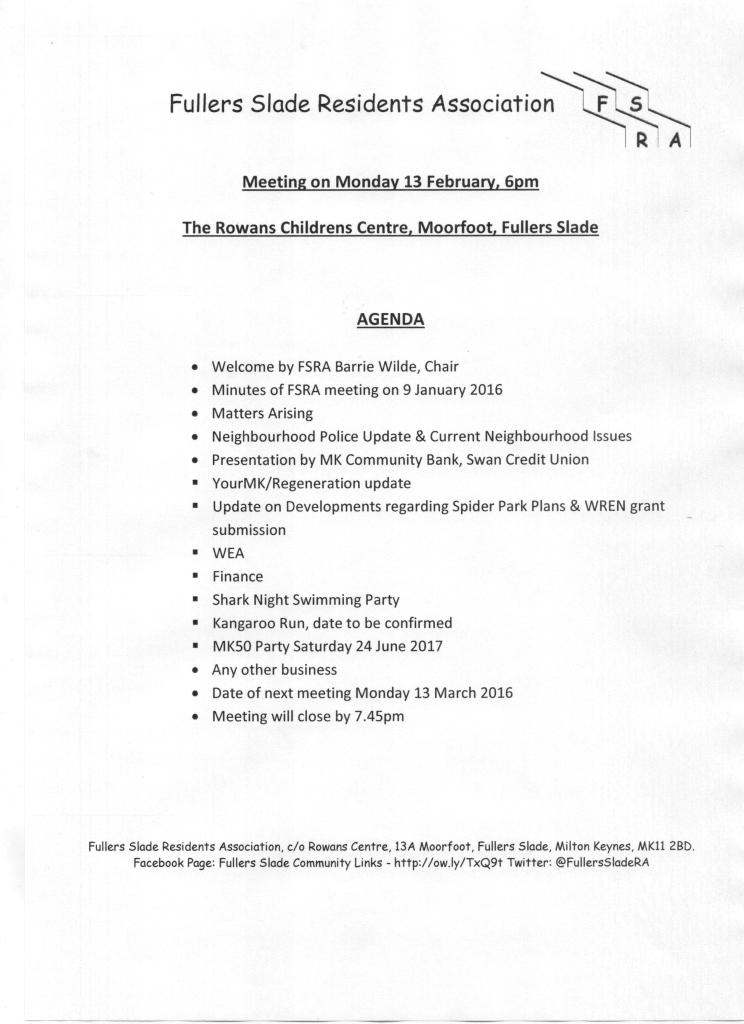 FullersSladeRA's tweet photo. #FSRA next meeting on Mon 13 Feb @6pm #RowansCentre. All residents welcome @MKCRegeneration @YourMKCommunity See u there! https://t.co/2BG3Gc1UFM