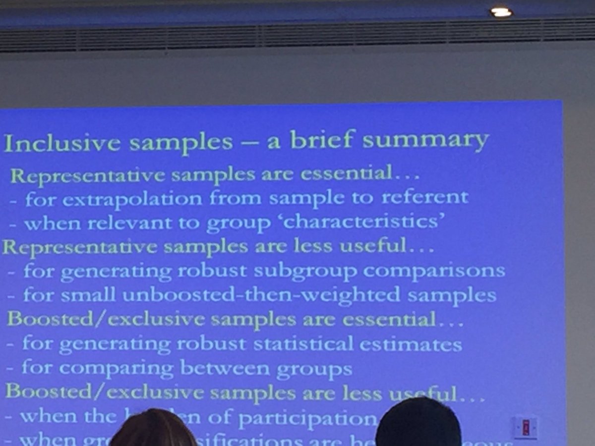 Points 2 consider 4 #inclusivesamples #WinterSchool2017 @NIHR_trainees @ResearchMentor #myresearchtraining