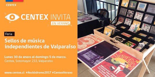 centexculturas's tweet photo. Aprovecha  tu día y ven a @centexcnca "Feria de sellos independientes de Valparaíso" @imuvacl en el marco #Rocródromo2017 Muchas sorpresas! https://t.co/C6xw2XGgO4