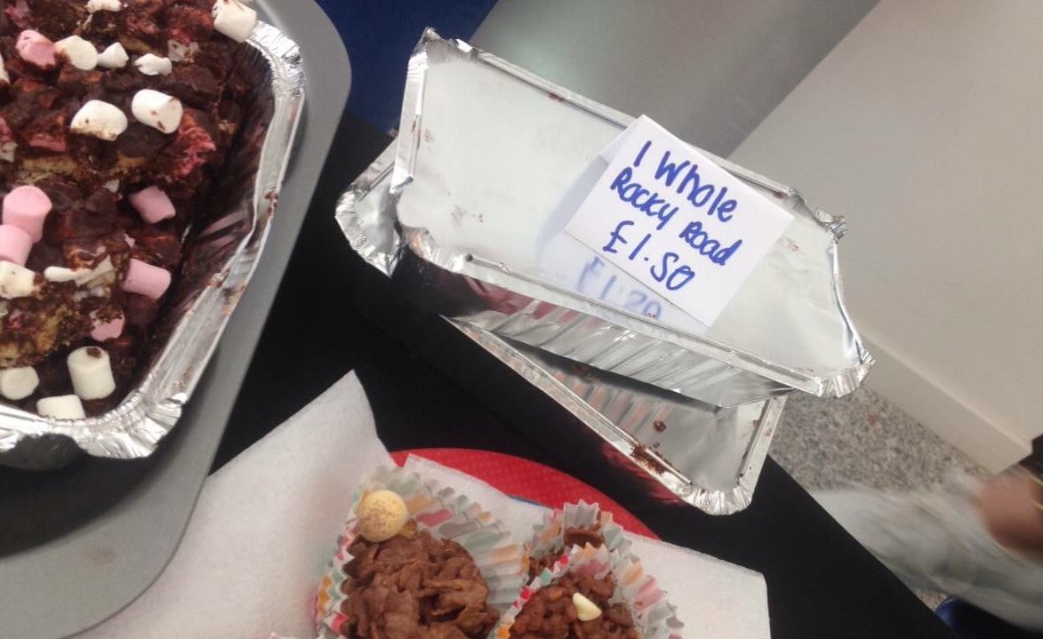 Still got our bake sale on a rede house! Raising money for fantastic charities!❤💛