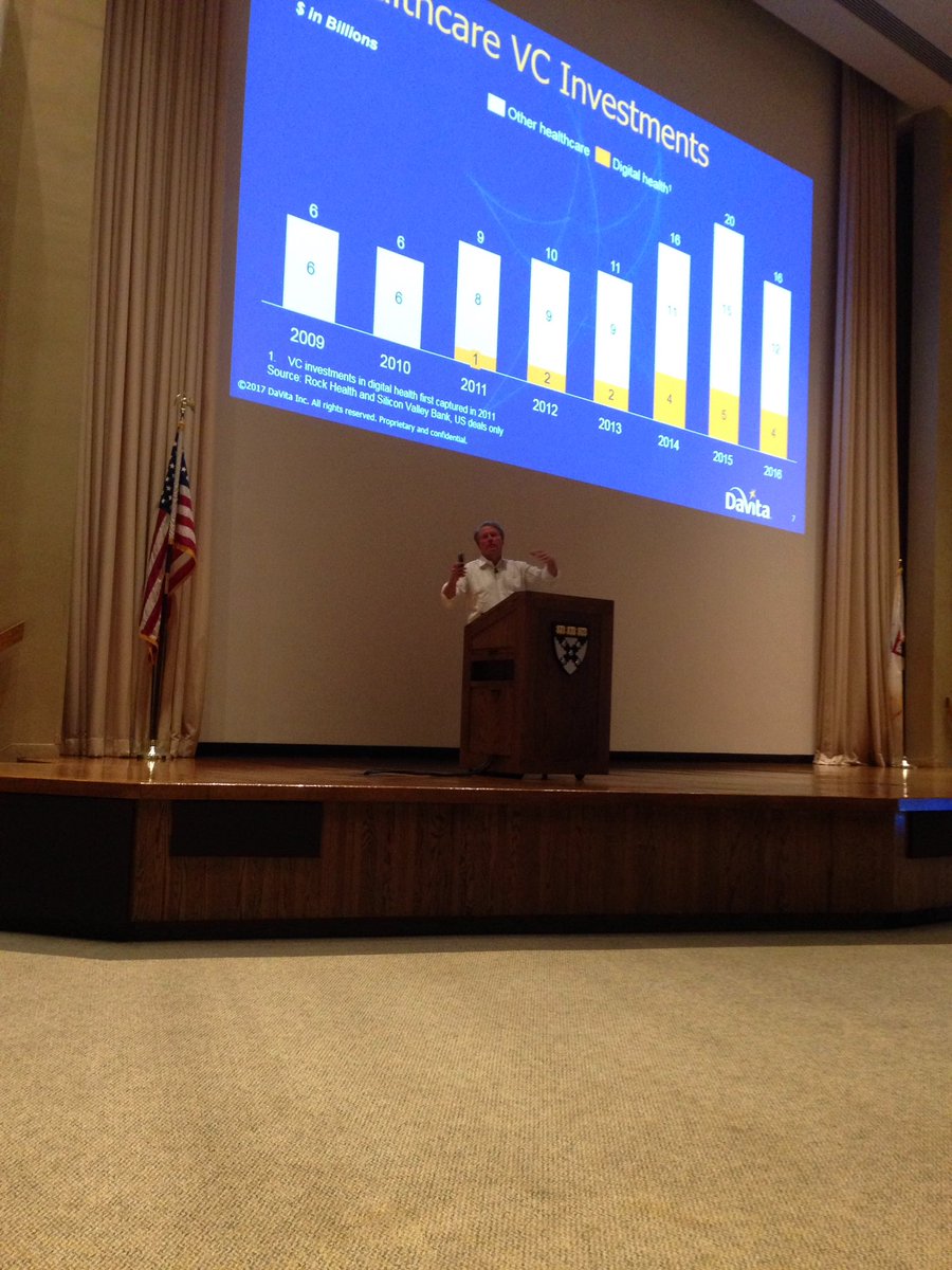 hbshcc17's tweet photo. @DaVita CEO Kent Thiry: boundaries are crumbling in healthcare. Opportunities dramatic. #hbshealthcare17 https://t.co/UMlG9wDapS