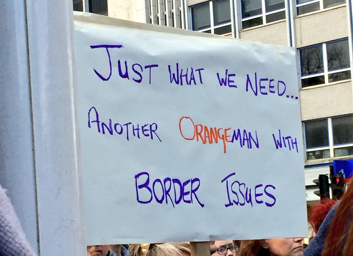 aligordonx's tweet photo. Another sign at the #Trump protest at City Hall. #MuslimBan https://t.co/69tTBwTlLi