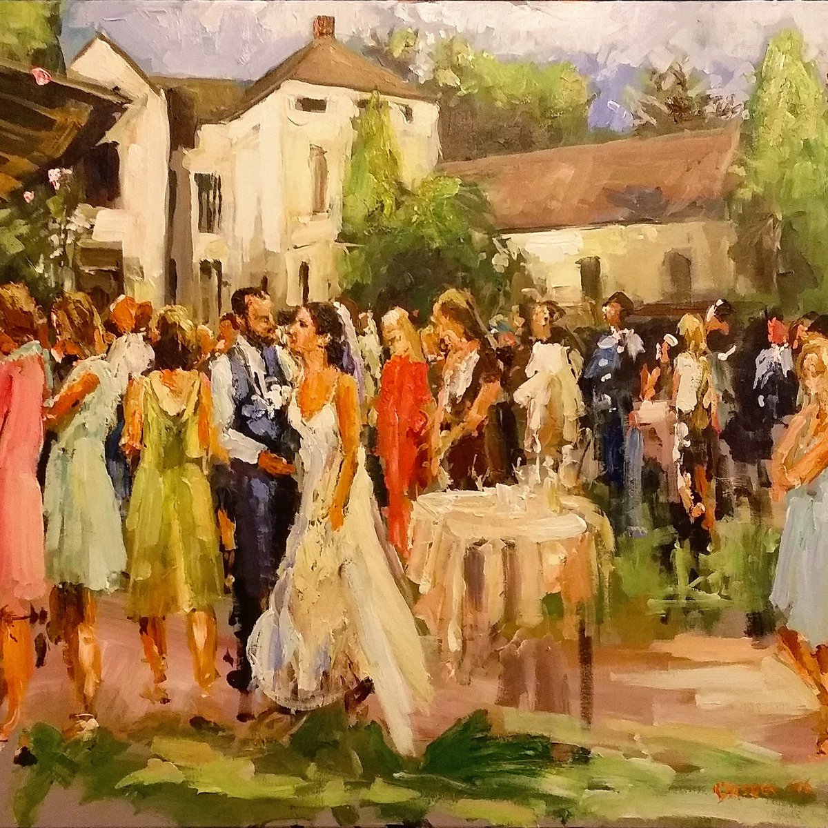 Live Painter Rob legde deze huwelijksreceptie vast! Wat een plaatje 🎨😍💍
#wedding  #reception #bruiloft #artist #family #friends #love