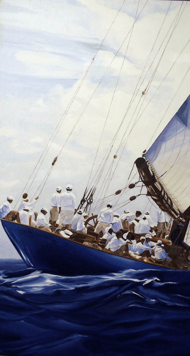 ArteLiconi's tweet photo. Opera del giorno:
Daniele Mini, Sailing Elena, 2013, cm 150x80, olio su tela https://t.co/DOg8LmodQ0