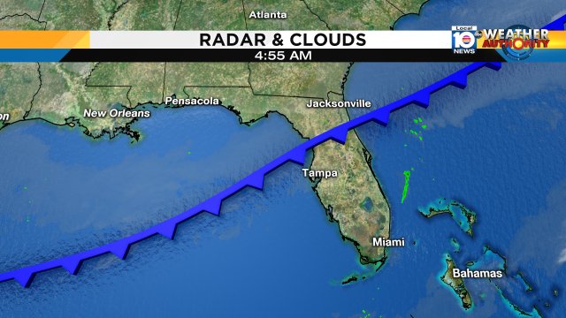 Cold front across Northern Florida is pushing South this AM. Tune in to @wplglocal10 for your weekend forecast. https://t.co/4Hocm6ta1f