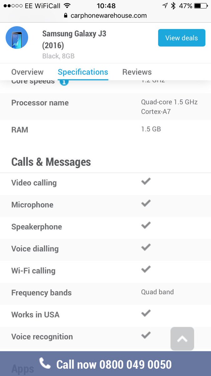 sammmac88's tweet photo. @CPWTweets bought this as clearly says wifi-calling ☑️ however doesn't, went into the shop and there's nothing they can do #falseadvertising https://t.co/NMmE4597kW