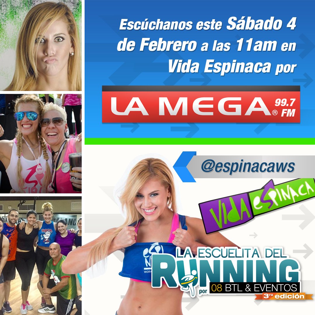 08Eventos's tweet image. ¿Ya te enteraste? Hoy estaremos revelando nuevos detalles de #LaEscuelitaDelRunning en #VidaEspinaca por @lamega919