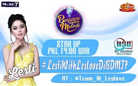 Sambil nunggu acara mulai ayo kita mulai hastag nya 
#LestiWithLesloveDiBDMT7
Tag : <a href="/Lesti_Jenong_DA/">Lestykejora</a>