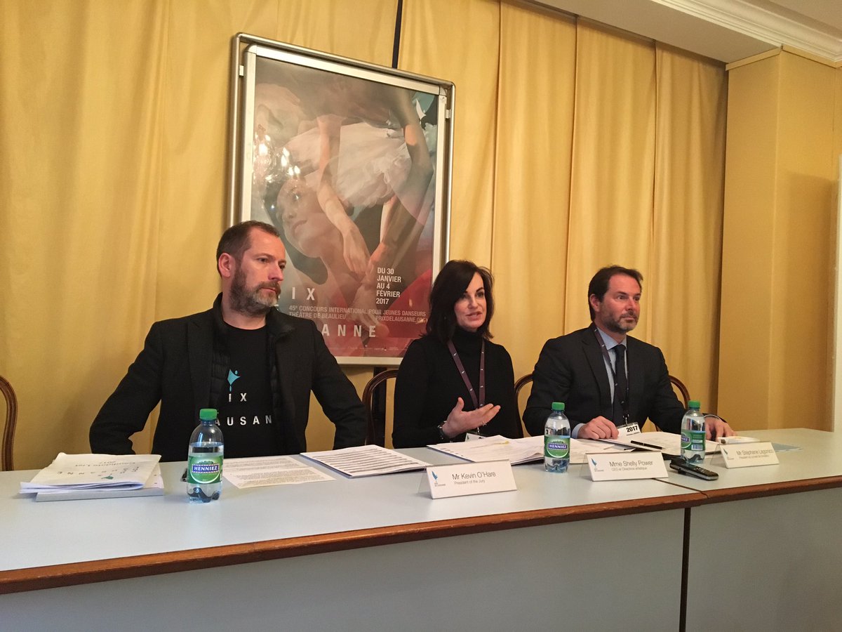 PrixdeLausanne's tweet photo. Press conference of #PrixdeLausanne2017 > #ShellyPower -CEO, #KevinOHare -President of the jury & #StephaneLagonico -Foundation President https://t.co/IvnsSymuck