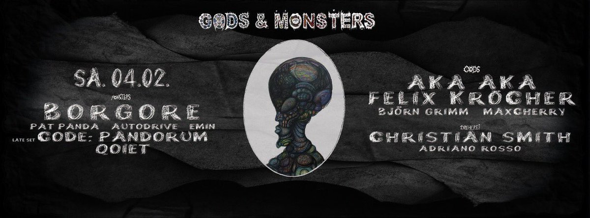 bootshaus_club's tweet photo. Gods &amp; Monsters tonight w/ @Borgore 🔥 @CodePandorum 🔥@alias_AKA_AKA 🔥 @felixkroecher 🔥 @grimmbjoern  🔥 @REALPATPANDA 🔥 @dj_maxcherry ... 😇&amp;😈 https://t.co/aZKNPPCHut