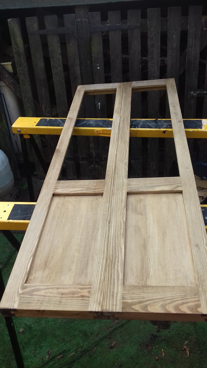 BeSpokecambs's tweet photo. Staining and varnishing boat doors ready for hanging on Tuesday #carpenters #handyman #cambridge  #narrowboat #boater #cycling #woodworking https://t.co/qG7z6qRS2K
