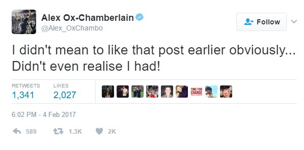 paddypower's tweet photo. Alex Oxlade-Chamberlain still getting to grips with the ol' Twitter machine... https://t.co/u2URhHbuZH