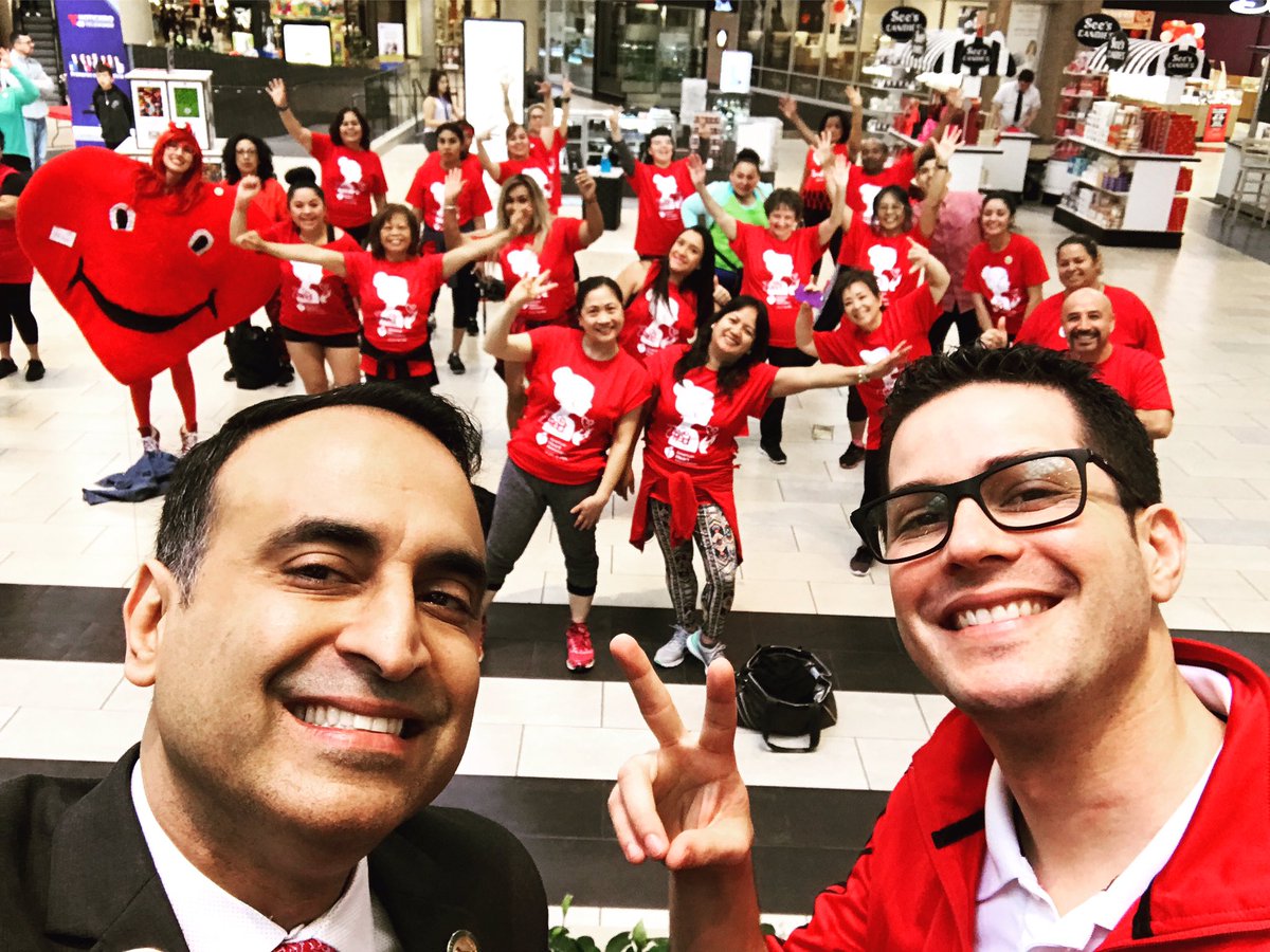 Ash_Kalra's tweet photo. Heart Health Selfie at Go Red Por Corazon w/ American Heart Association & @Telemundo48 until 2 pm! Come & join the Zumbatón crew! #svgored https://t.co/oWE1mvnW7X