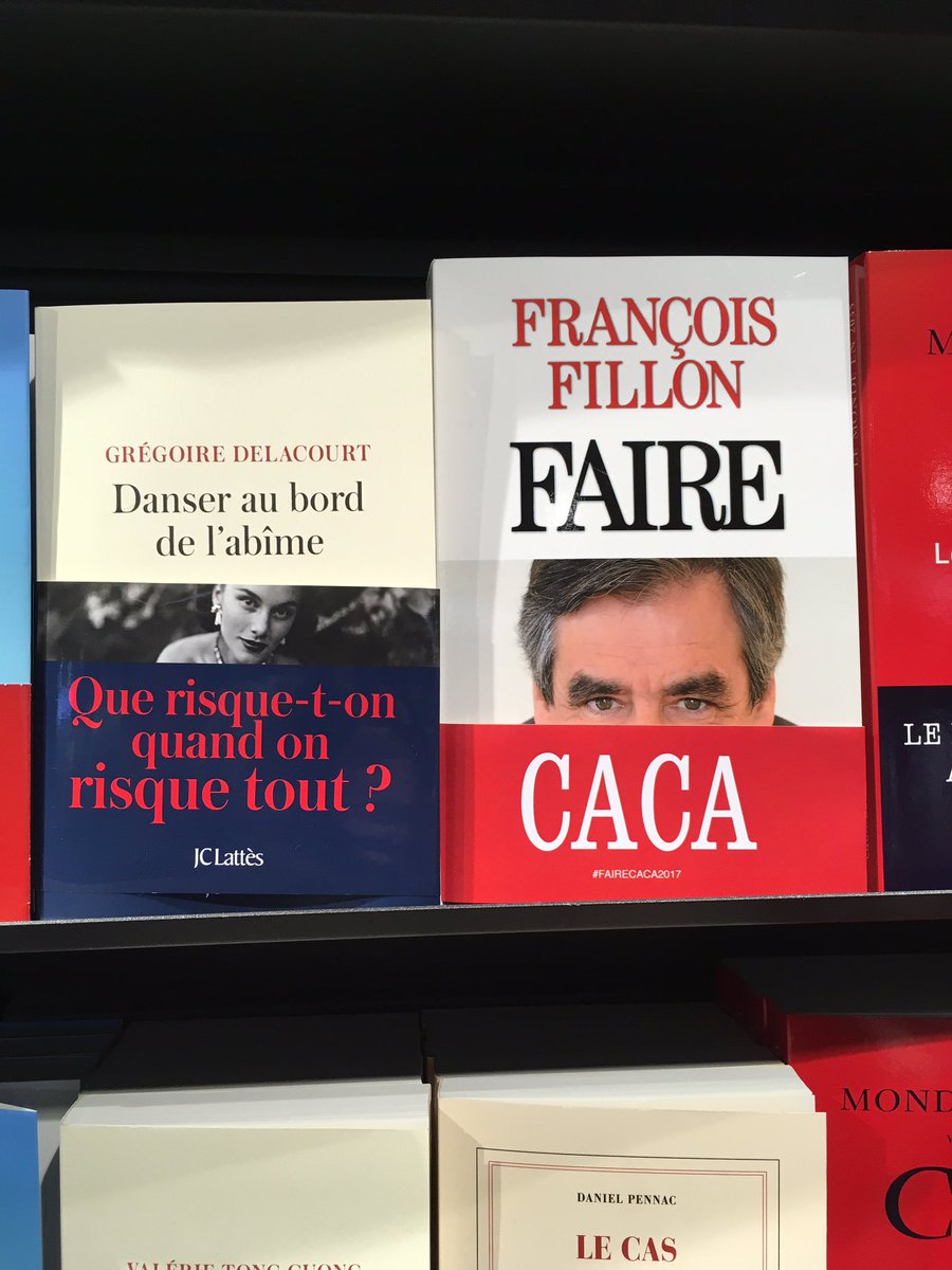 BTPCat's tweet photo. "Faire caca", au rayon Actualités de La Fnac des Halles 🙏🏼 #fairecaca2017 #PenelopeGate #francoisfillon https://t.co/vW3UAgD23j