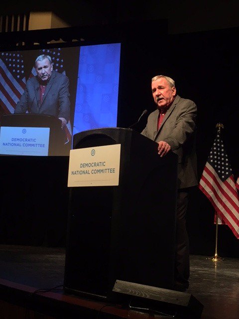 INDems's tweet photo. We're so glad @TheDemocrats invited Chuck Jones to speak at the Future Forum this morning. #WeStandWithChuck https://t.co/f0GXiPRXuE