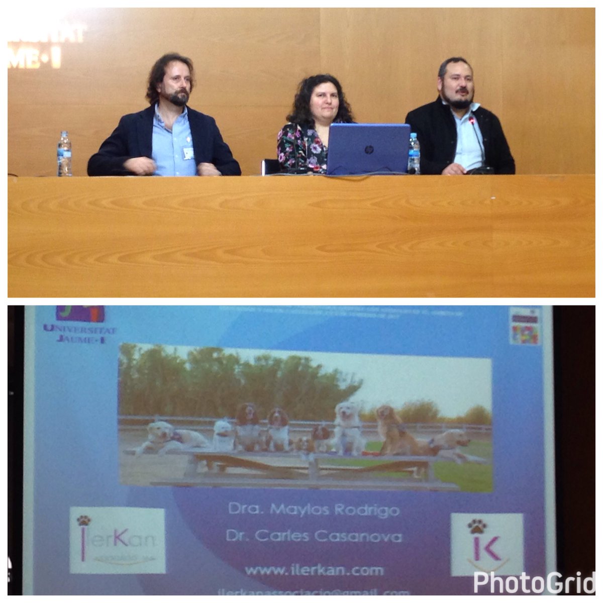 Empieza la conferencia de <a href="/ilerkanass/">Associació IlerKan</a>, Maylos y Carles nos van a hablar de su experiencia en #terapiaconperros en un centro de salud