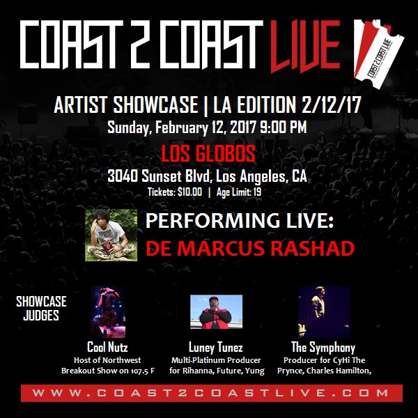 IAM_SunGod's tweet photo. I'm performing at LA Edition 2/12/17! For tickets: https://t.co/zCdocQNd1d #Coast2Coast https://t.co/Y8dm5i7lBd