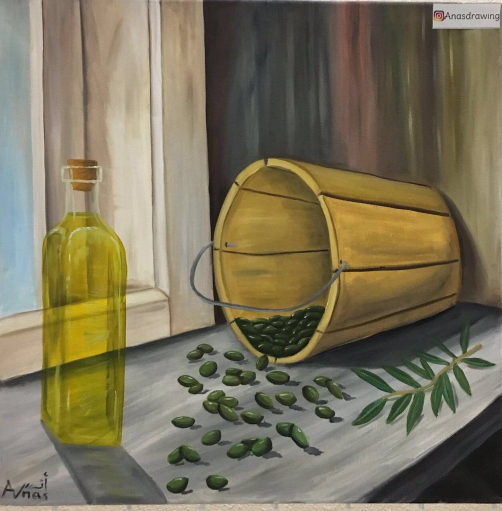 aljouf_olivefes's tweet photo. اللوحة الفائزة بجائزة المركز الثاني (مناصفة) بمسابقة الفنون التشكيلية للفنان انس الدرعان. https://t.co/gnrsVWZ7vT