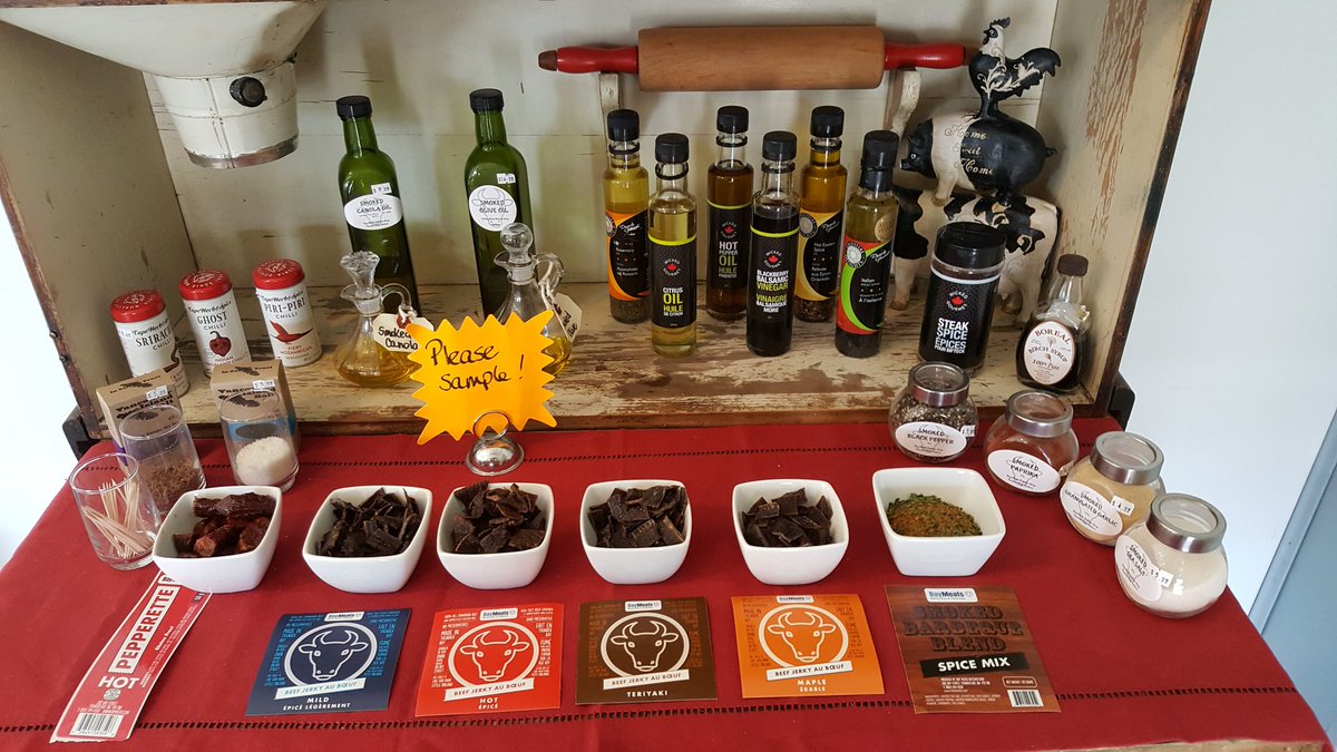 TBsuperiorfoods's tweet photo. We're open 10-5 today. Come by & sample some #Jerky. Located in the Bay Algoma District. 282 Bay St #tbay #choosetbayfirst @BayMeatsButcher https://t.co/e3bxF0IBwz