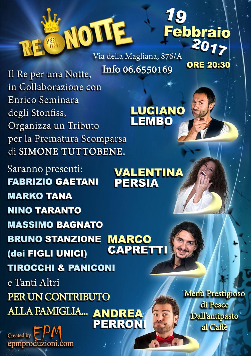 Reperunanotterm's tweet photo. Re Per Una Notte, in collaborazione con Enrico Seminara degli Stonfiss, organizza una serata in ricordo dell' amico Simone Tuttobene. https://t.co/FVORTykHia
