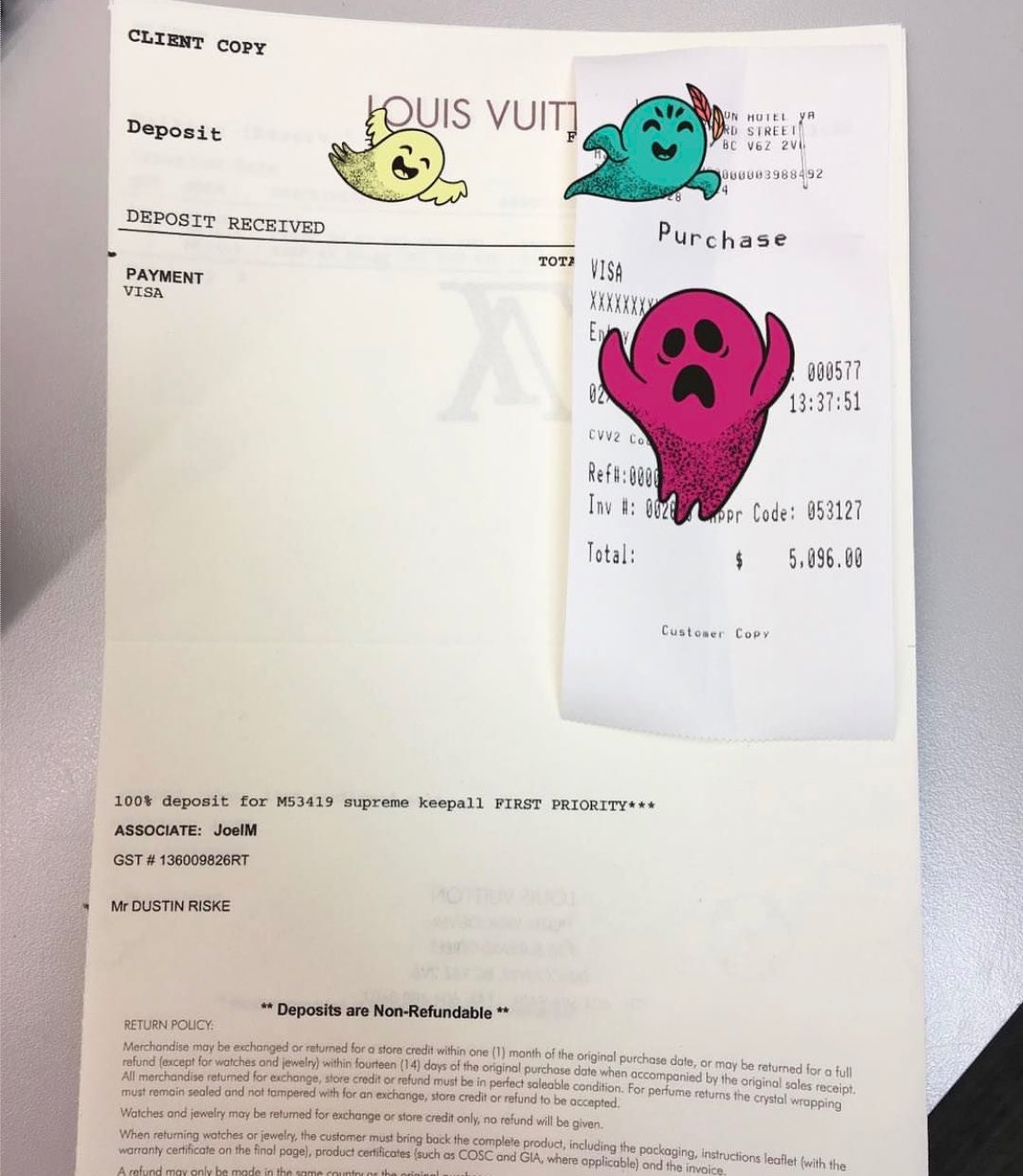 Louis Vuitton Receipt