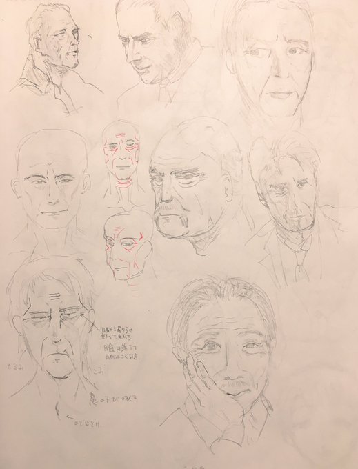 真ん中以外模写やら習作、
おじさん描くの楽しすぎない? 