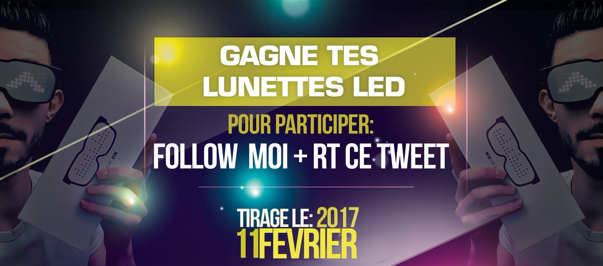 🔥 CONCOURS 🔥

Gagne tes Lunettes LED 😎
Follow + RT pour participer

Je présente les lunettes ici  ➡️ youtu.be/GiNYUQwEYeo