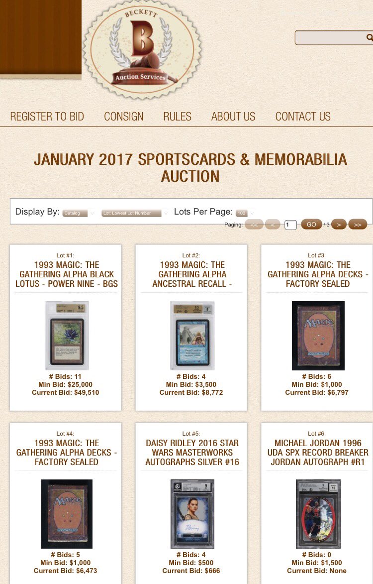 beckettauctions's tweet photo. Less than 12 HOURS left in our January 2017 Auction. Head over to https://t.co/veoFYxkpw0 ASAP to make your bids! #mtg #MagicTheGathering https://t.co/NaAyrKr92j