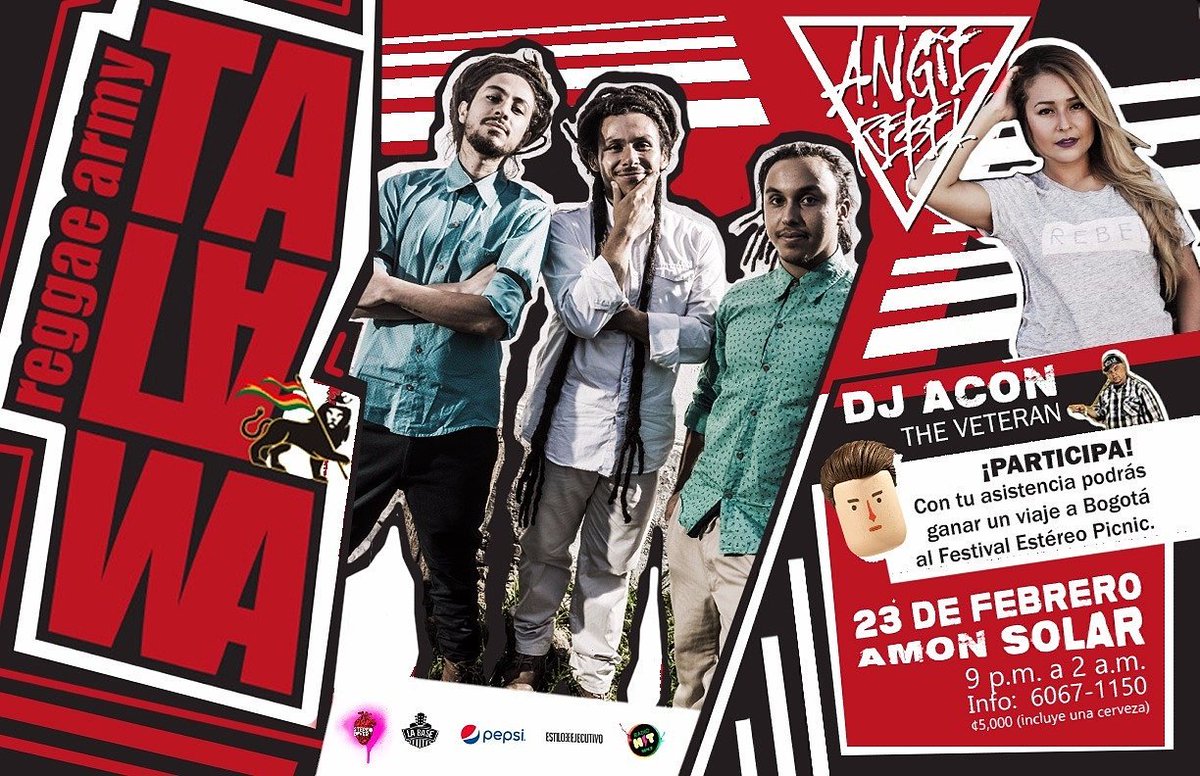 talawareggae's tweet photo. Familia este 23 Feb @ #AmónSolar participa para ir al #EstéreoPicnic en #Colombia! DJAcon AngieRebel y #TALAWAreggae https://t.co/GdieqKLw2w