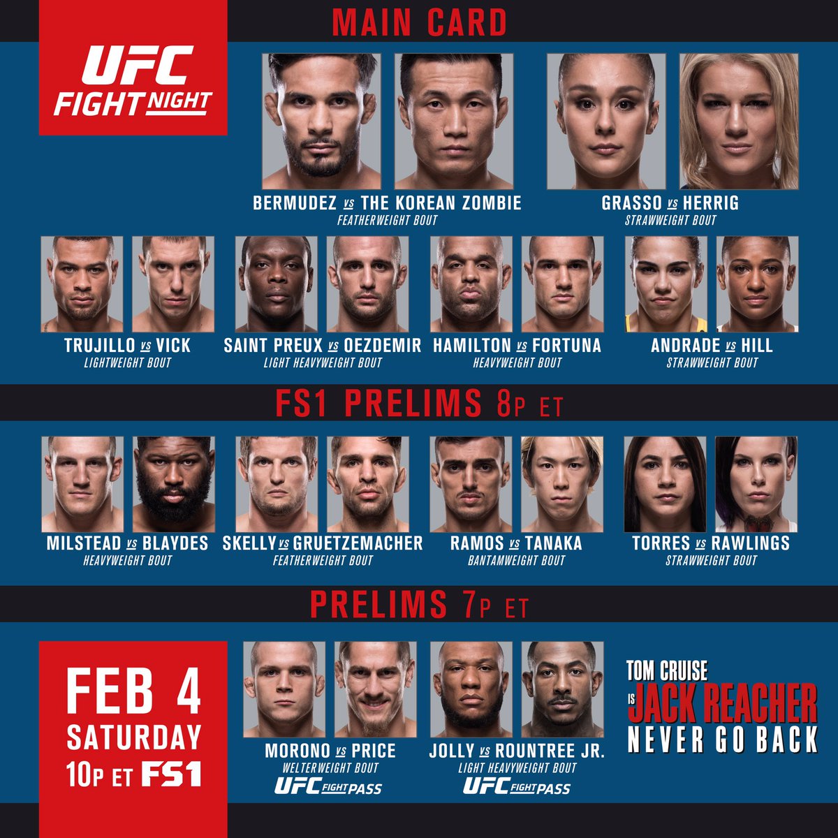 Ufc Printable Fight Card