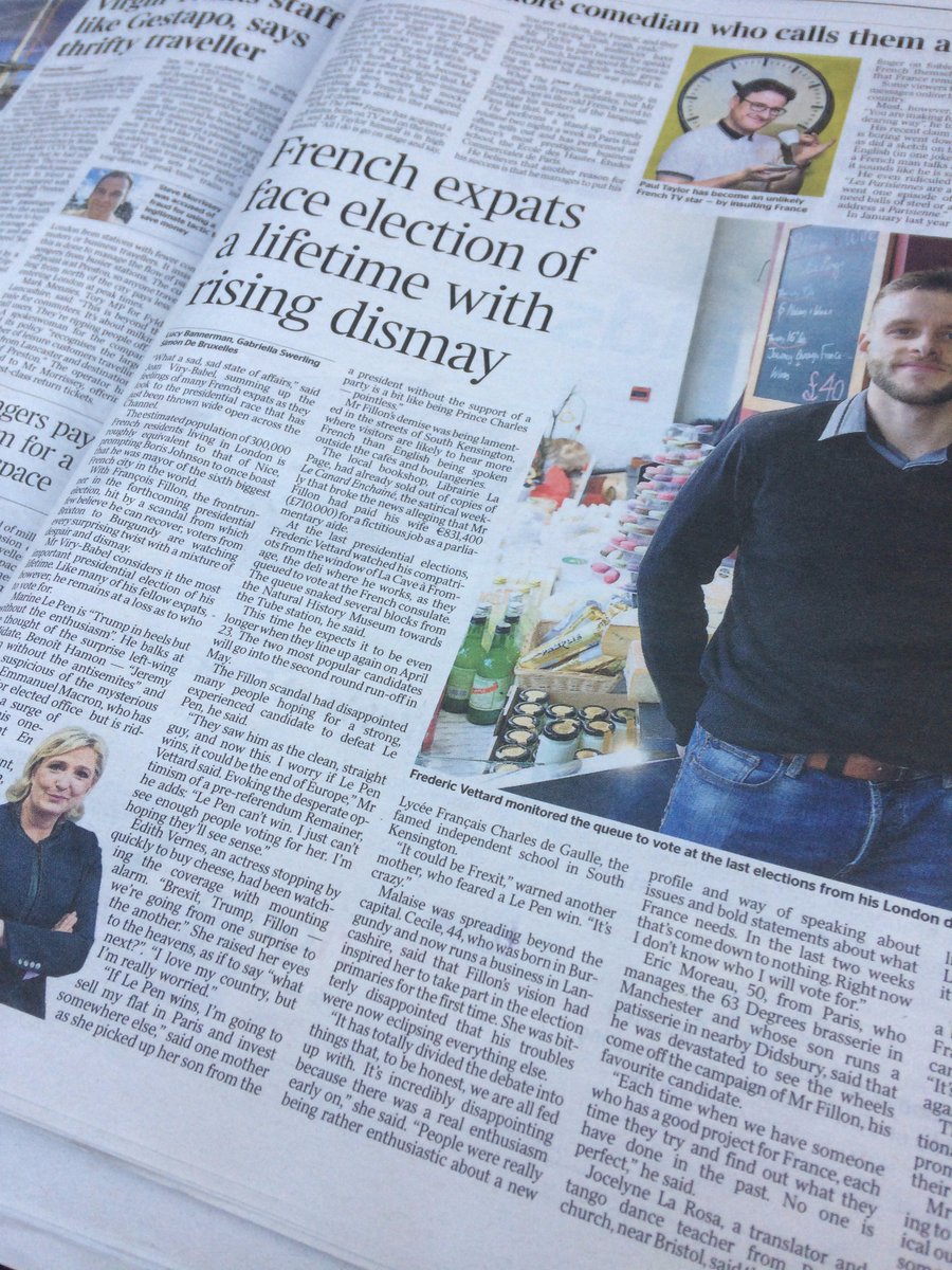 EdithVernes's tweet image. Feature in today's #Saturday Times newspaper with a quote from me #French #expats #UK #London "French expats face election of a lifetime..."