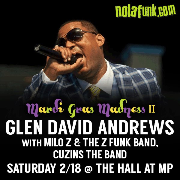 .<a href="/MiloZBand/">Milo Z</a> and Cuzins the Band have been added as support for Glen David Andrews at @thehallbrooklyn on Saturday, 2/18!  <a href="/nateplaysguitar/">Nate</a>