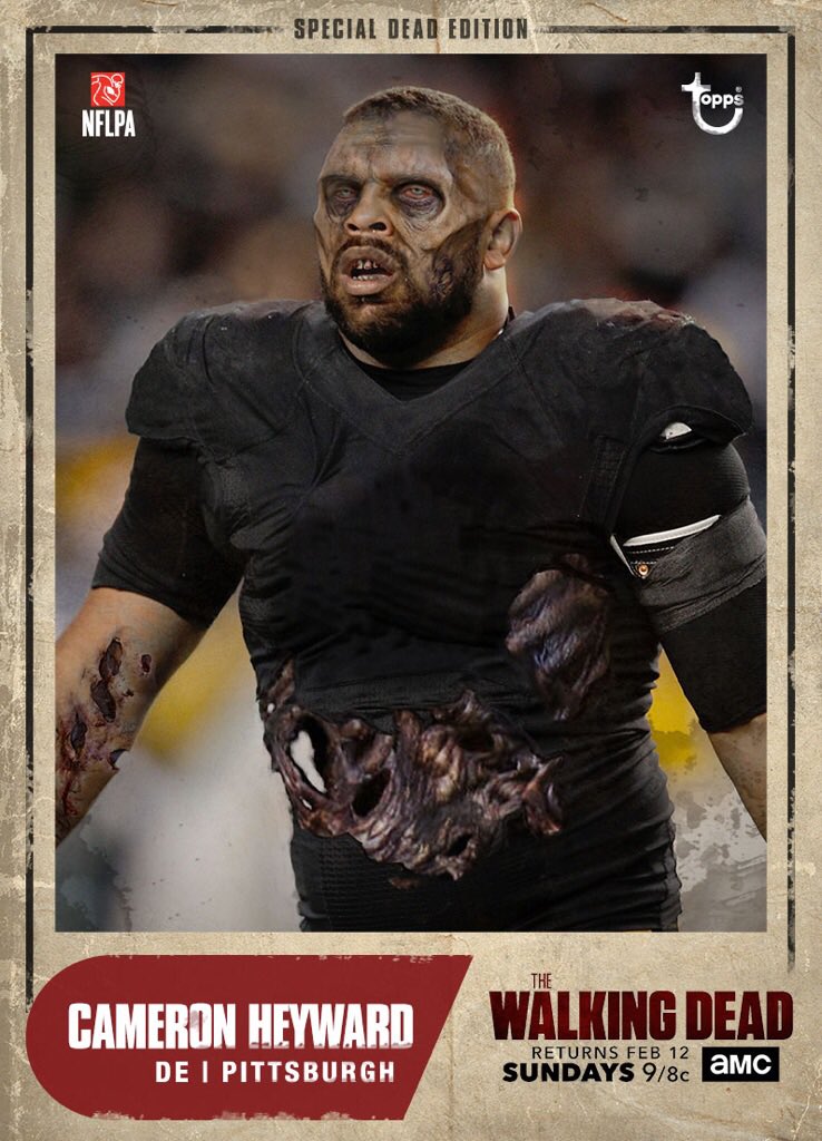 CamHeyward's tweet photo. @wwwbigbaldhead I'm comin for you! Grab my #TWDedition card today exclusively in @ToppsTWD! https://t.co/9kVsEJxtPC #TWDReturn https://t.co/84C5sEjCFd