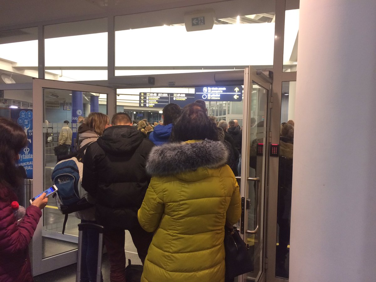 Everytime I fly into <a href="/VilniusAirport/">Vilnius Airport</a> from London. 30 min queue at immigration >_<