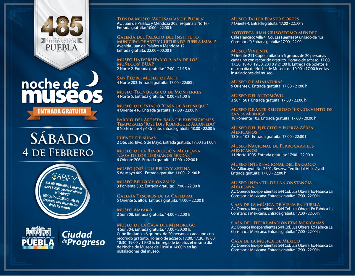 aztecapuebla's tweet photo. Hoy habrá "Noche de Museos" en #Puebla. https://t.co/euCj1PyQ5k